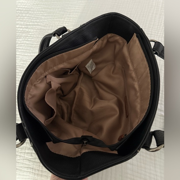 The Sak Black Leather Ashby Satchel Tote Purse - Picture 6 of 16